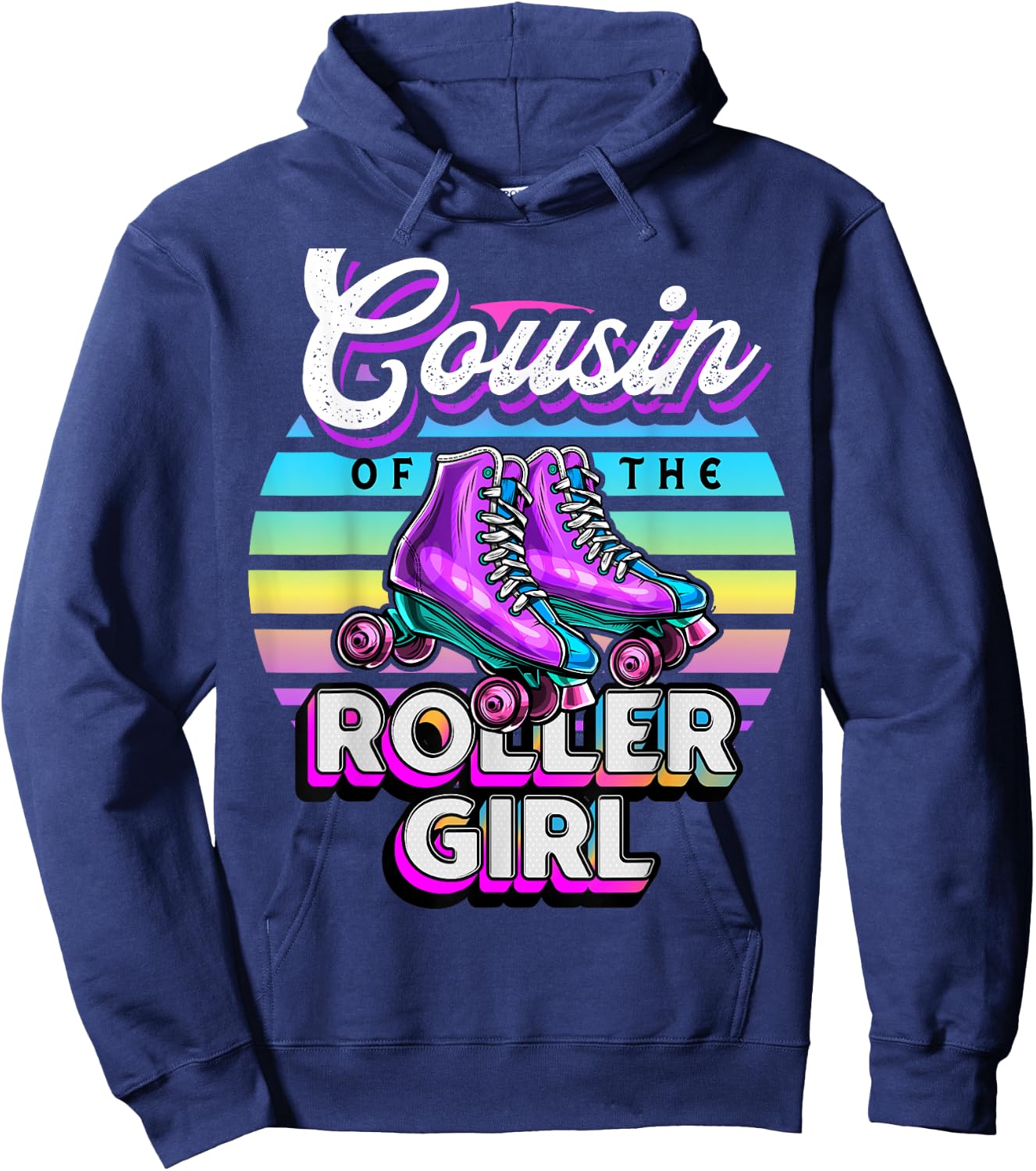 Cousin Roller Girl Roller Skating Birthday Matching Family Hoodie - Hoodie | Navy