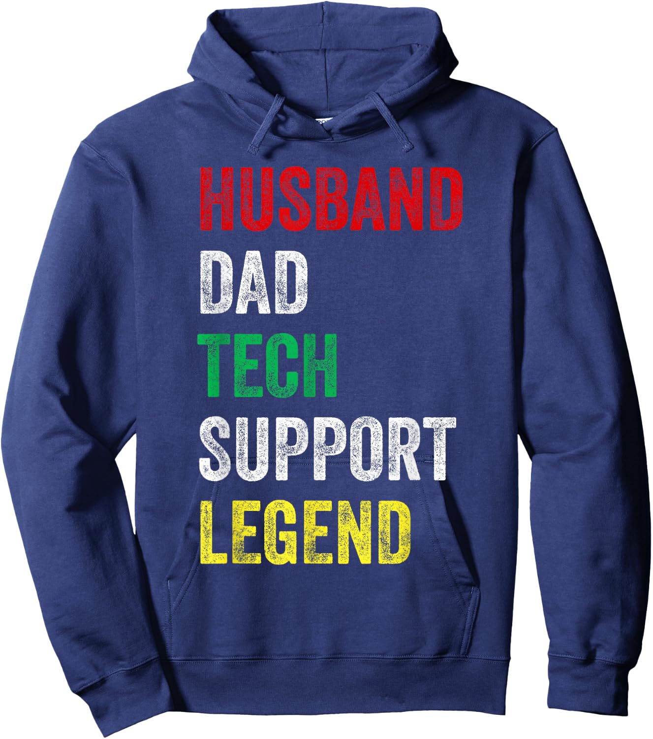 Husband Dad Tech Support Legend Funny Computer IT Guy Hoodie - Hoodie | Navy
