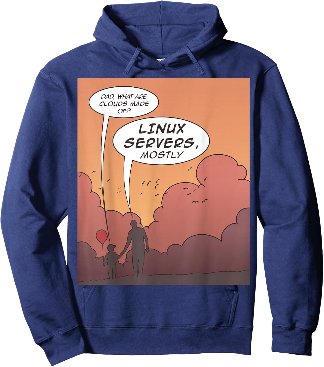 What are Clouds made of? Linux Server mostly Funny Hoodie - Hoodie | Navy