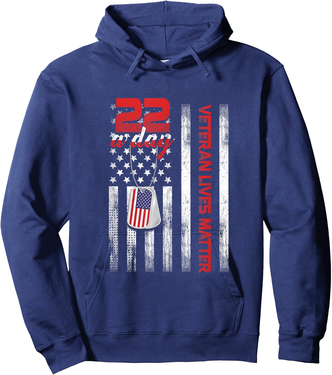 Veteran Lives Matter Suicide Awareness PTSD Veteran 22 Day Hoodie - Hoodie | Navy