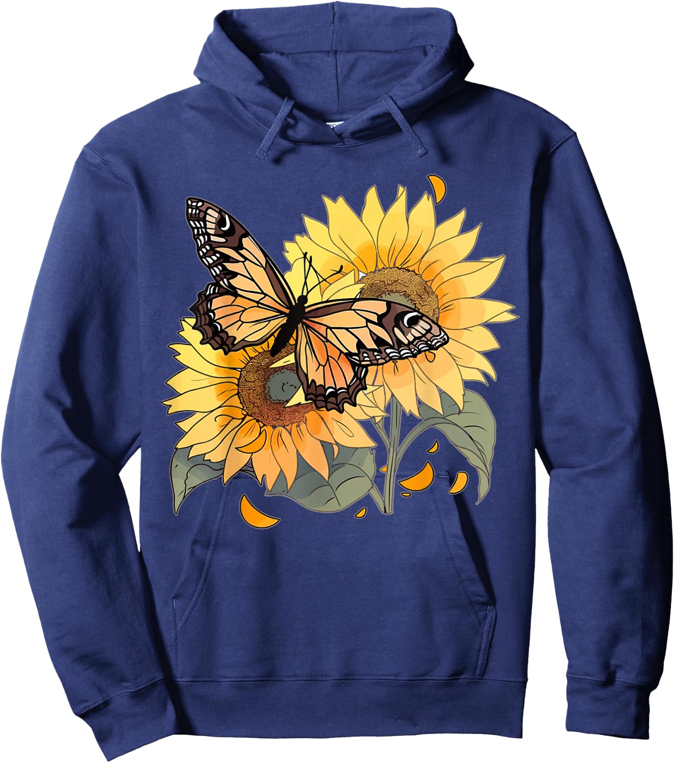 Cute Butterfly Sunflower design butterflies and butterfly Hoodie - Hoodie | Navy