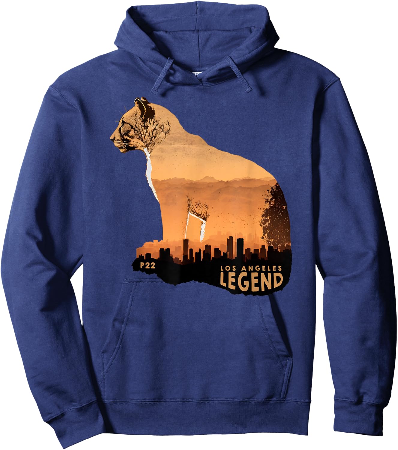 P 22 Mountain Lion Los Angeles Legend California Cougar P-22 Hoodie - Hoodie | Navy