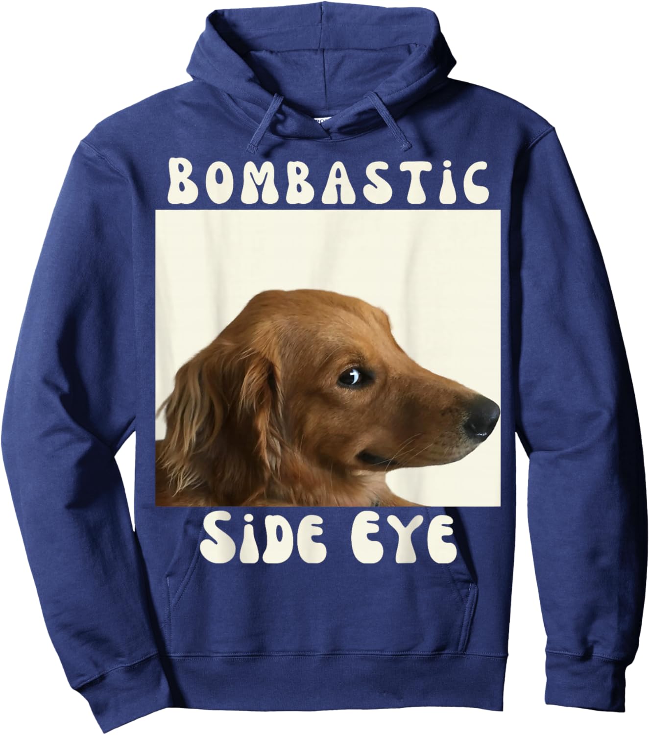 Bombastic Side Eye Funny Dog Meme Sarcastic Saying Hoodie - Hoodie | Navy
