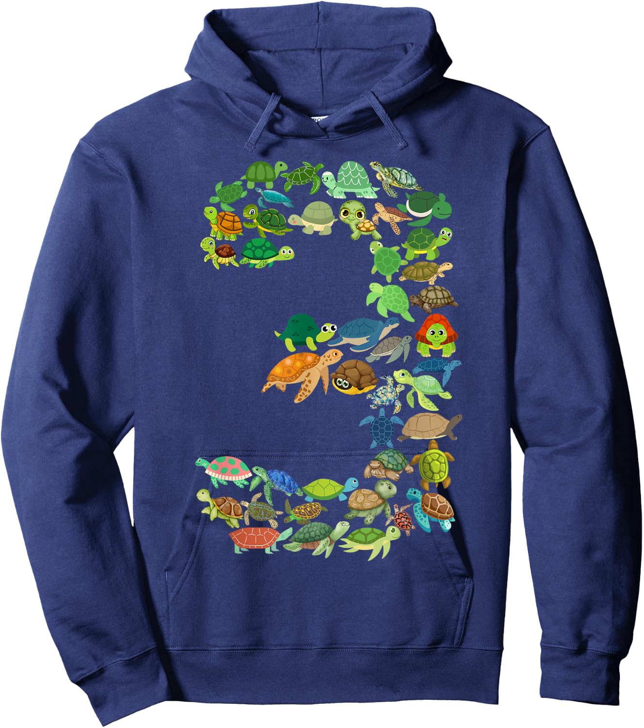 Toddler 3rd Birthday Sea Turtle Tortoise Themed 3 Year Old Hoodie - Hoodie | Navy