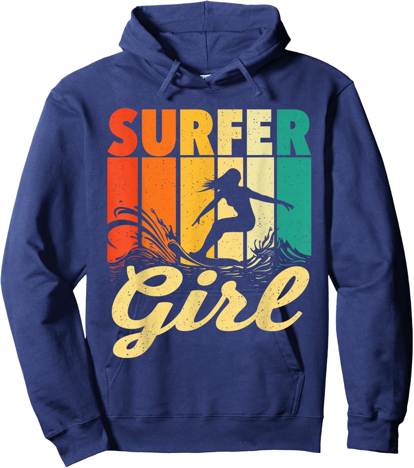 Surfer Girl - Waves Surfing Trainer Surfboard Lover Hoodie - Hoodie | Navy