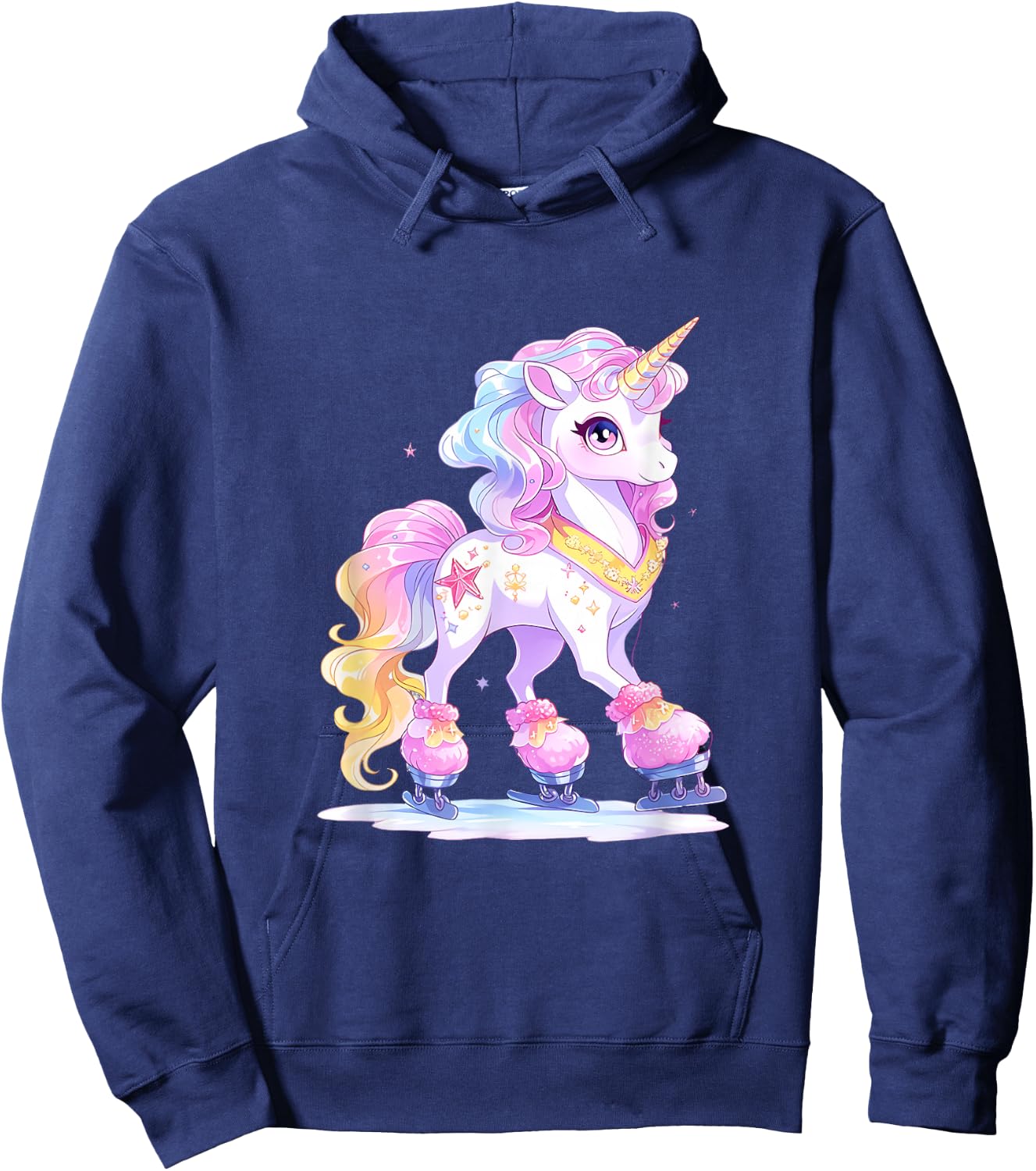 Unicorn Ice Skates Figure Skating Ice Skates Children Hoodie - Hoodie | Navy