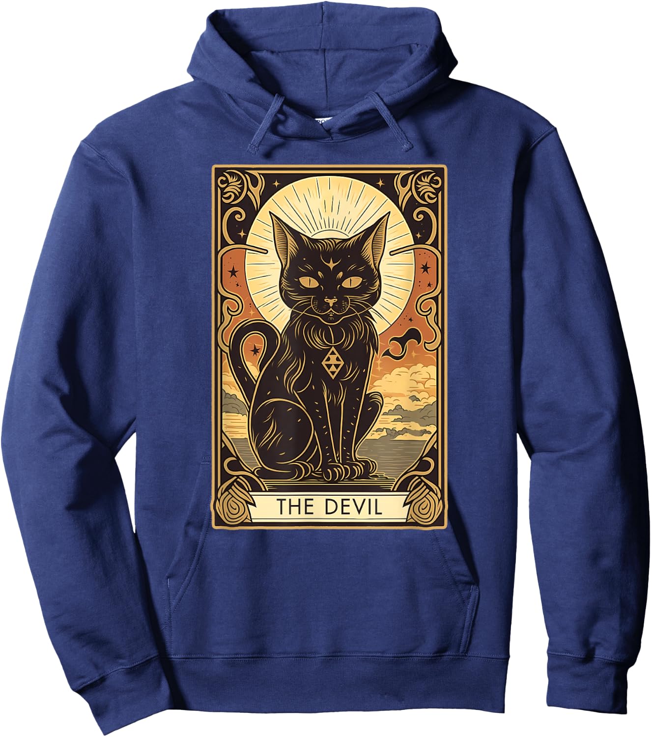 Devil Cat Tarot Card Graphic for Tarot Cat Lovers Women Kids Hoodie - Hoodie | Navy