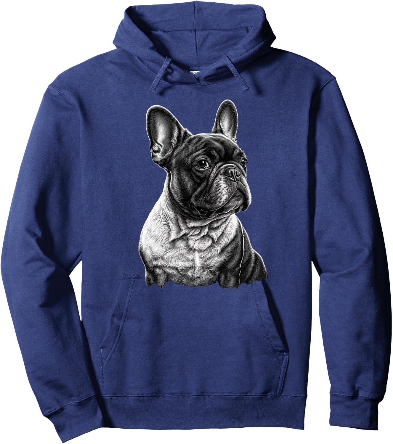 Funny French Bulldog Frenchie Black and White Women Girls Kids Hoodie - Hoodie | Navy