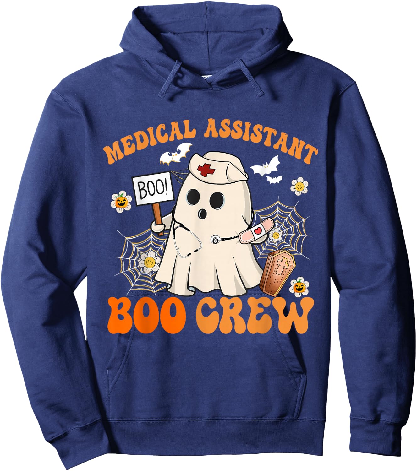 Medical Assistant Boo Crew Funny Ghost Halloween Costumes Hoodie - Hoodie | Navy