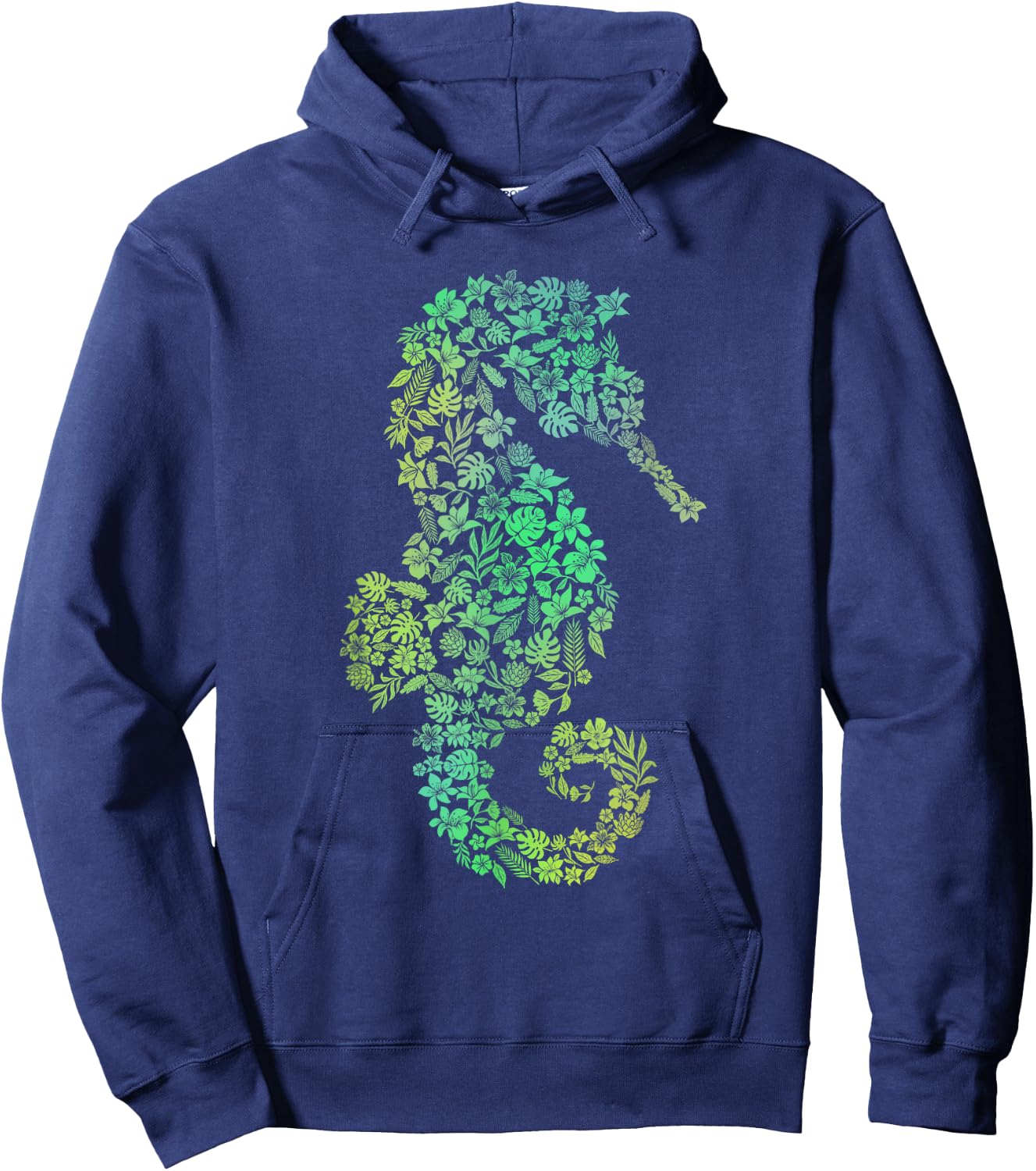 Seahorse Flowers - Underwater Sea Lover Marine Biologist Hoodie - Hoodie | Navy