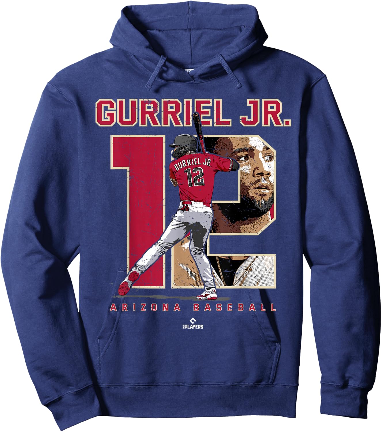 Number and Portrait Lourdes Gurriel Jr Arizona MLBPA Hoodie - Hoodie | Navy
