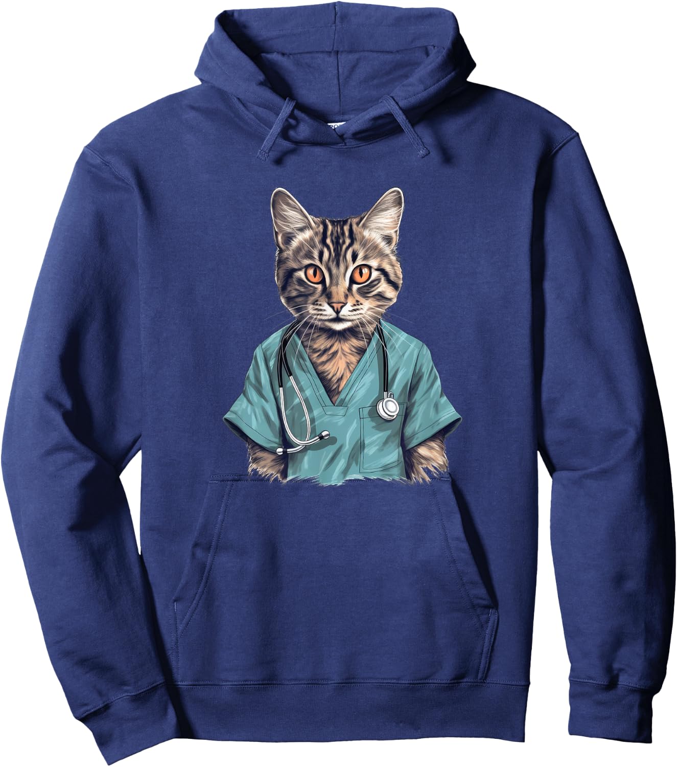 Funny Nurse Cat, Medical Doctor Kitty Hoodie - Hoodie | Navy