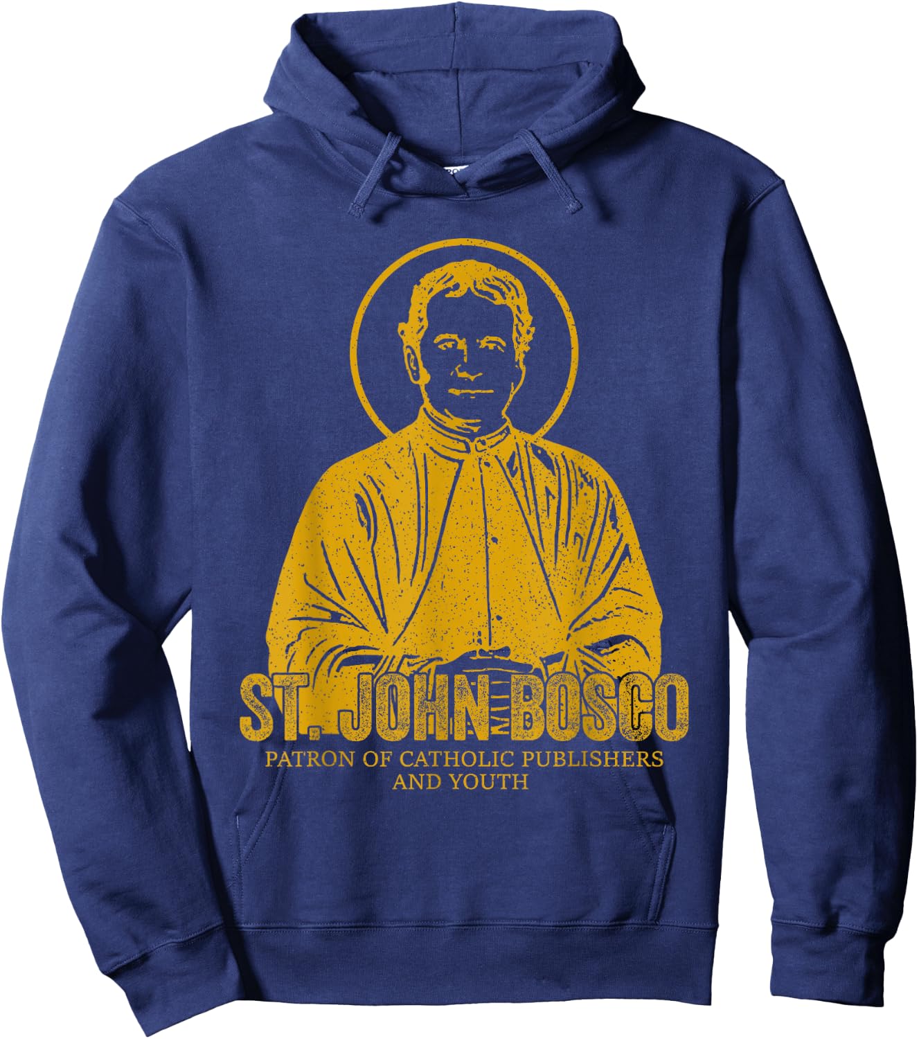 Catholicism Gold St. John Bosco Catholic Christian Saint Hoodie - Hoodie | Navy