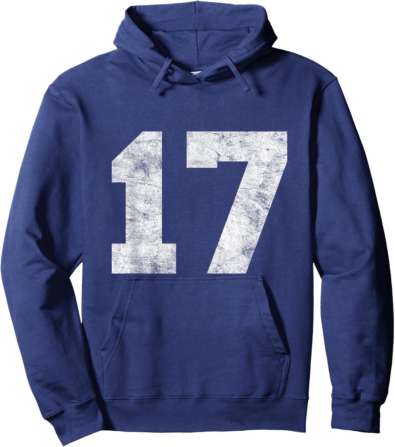 Vintage Lucky Number 17 Birthday Sports Player Team Athlete Hoodie - Hoodie | Navy