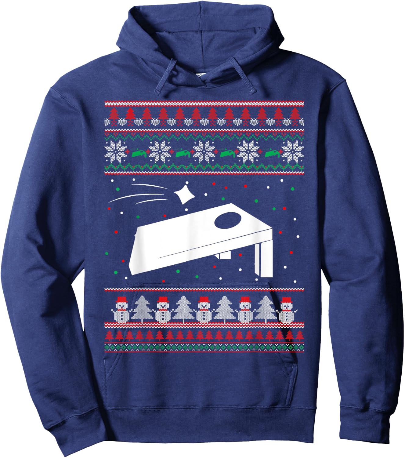 Cornhole Ugly Christmas Sweater Pajama Gifts Women Hoodie - Hoodie | Navy