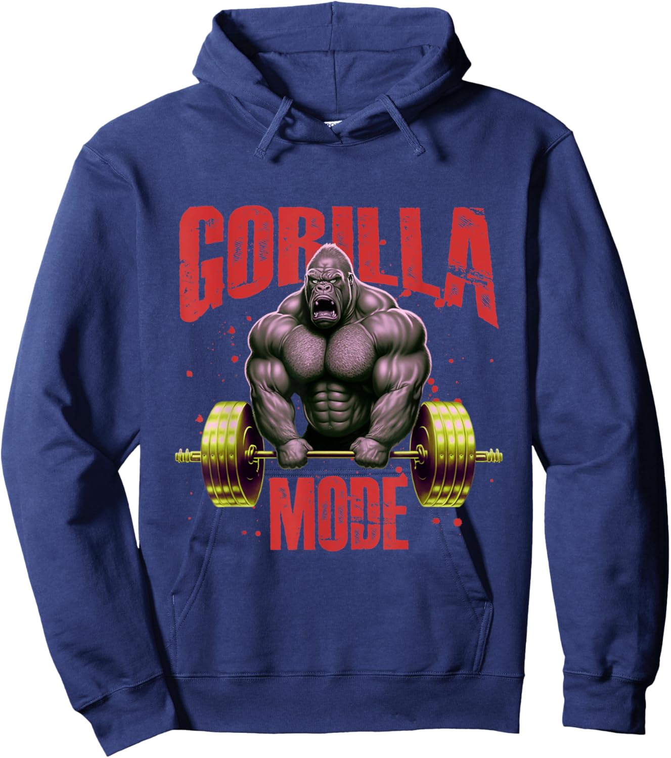 Gorilla Mode Weightlifting Gym | Bodybuilding Workout Beast Hoodie - Hoodie | Navy