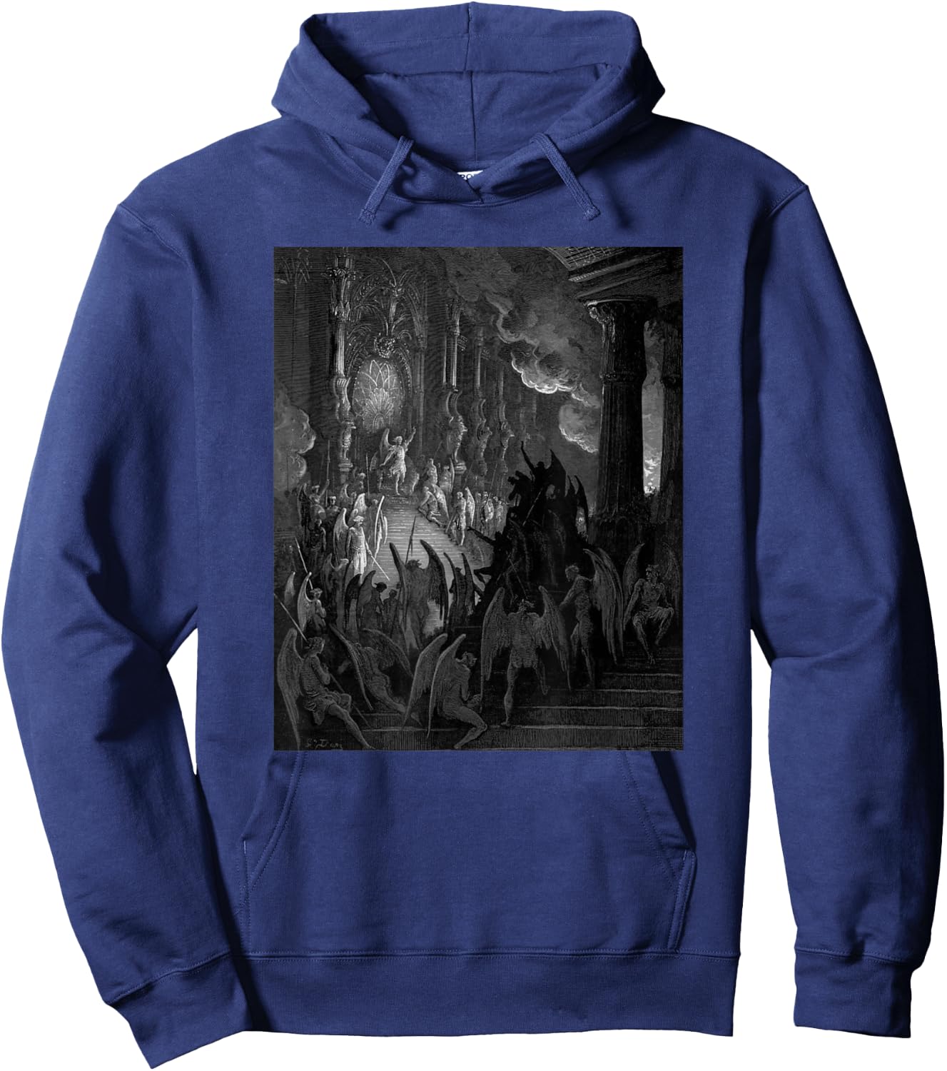 Satan Takes his Throne in Hell Gustave Dore Paradise Lost Hoodie - Hoodie | Navy