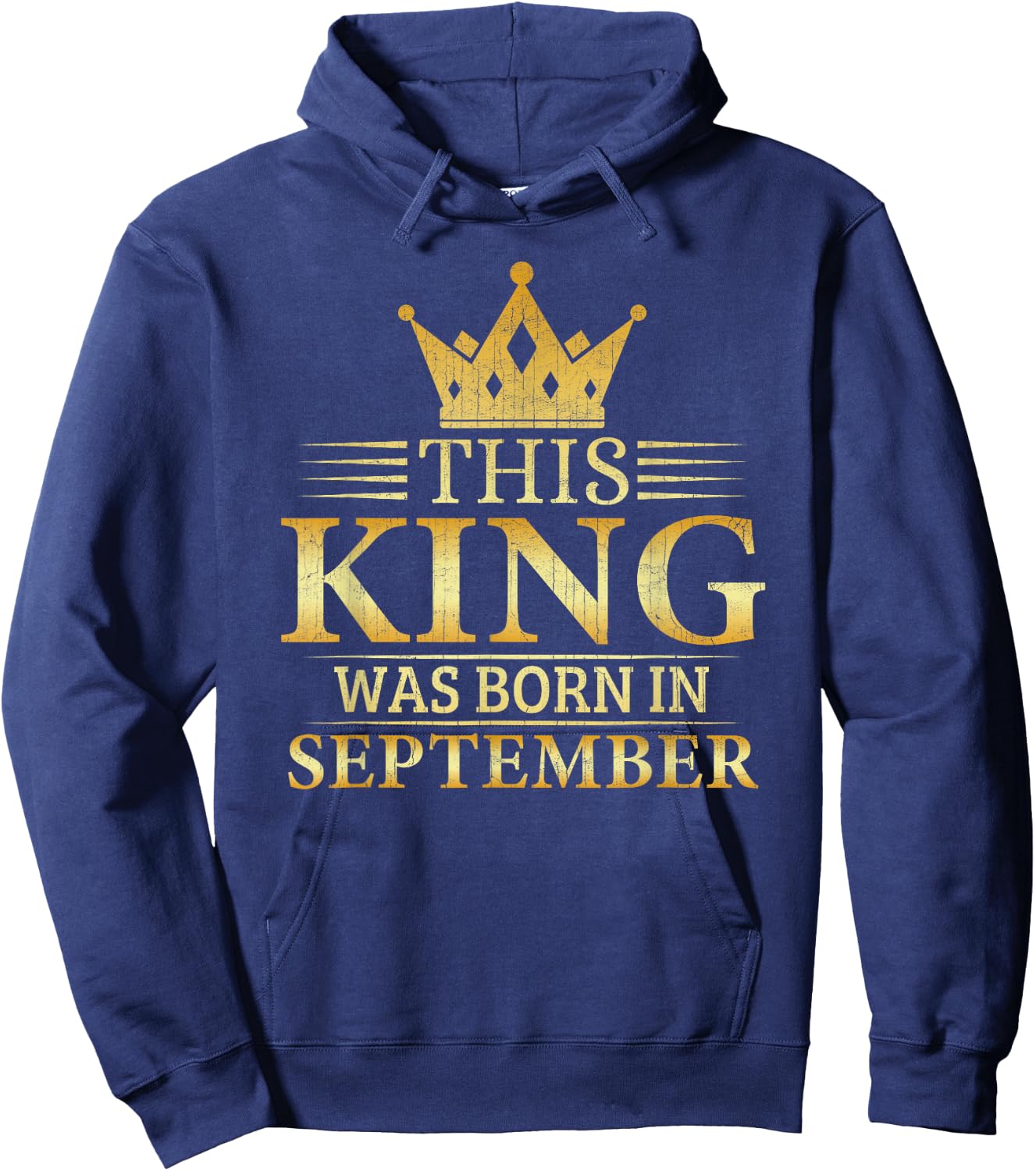 This King Was Born In September Boys Birthday Celebration Hoodie - Hoodie | Navy