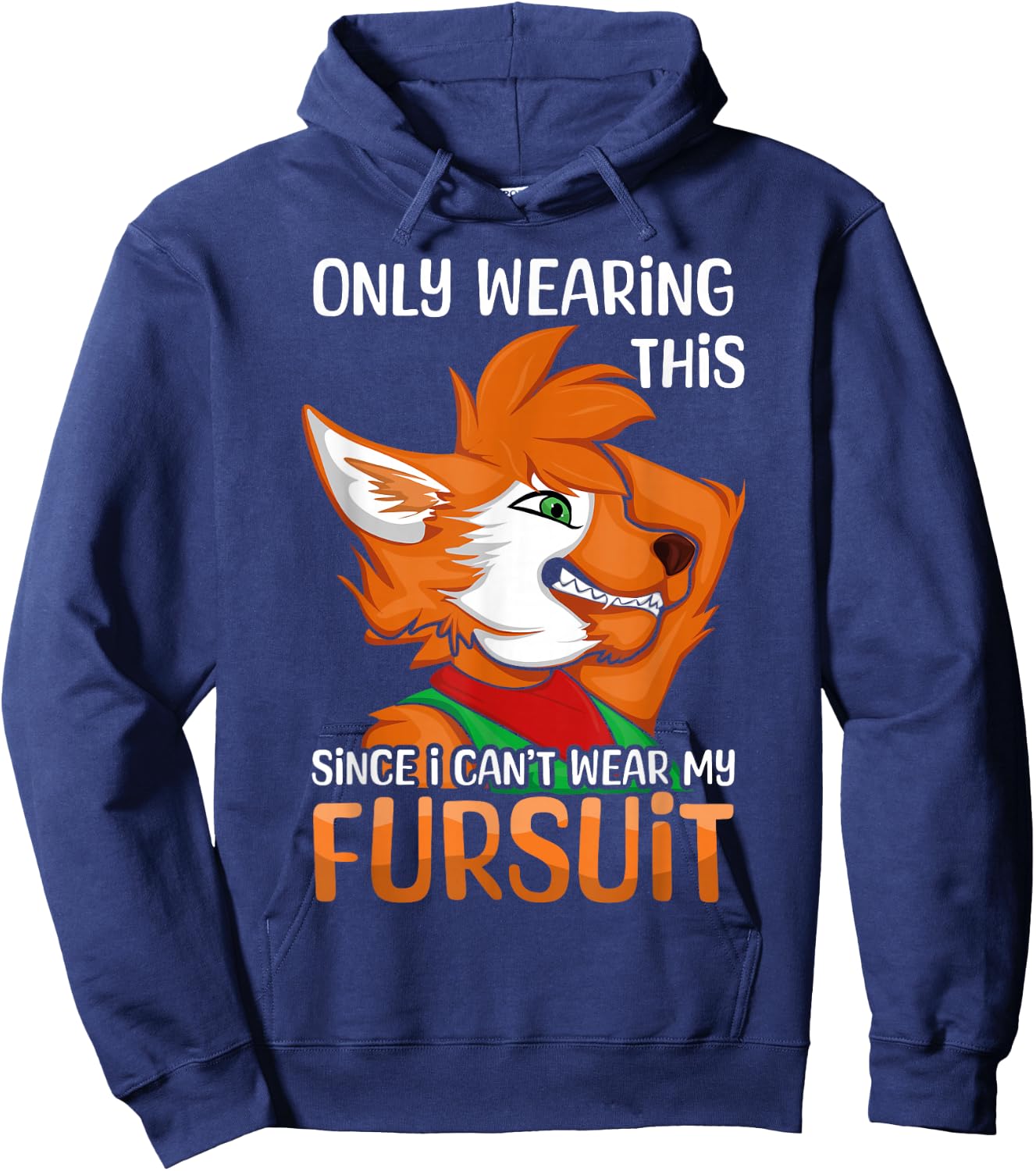 Kawaii Fox Proud Furry Tail Ear Furry Person Cosplay Fursuit Hoodie - Hoodie | Navy