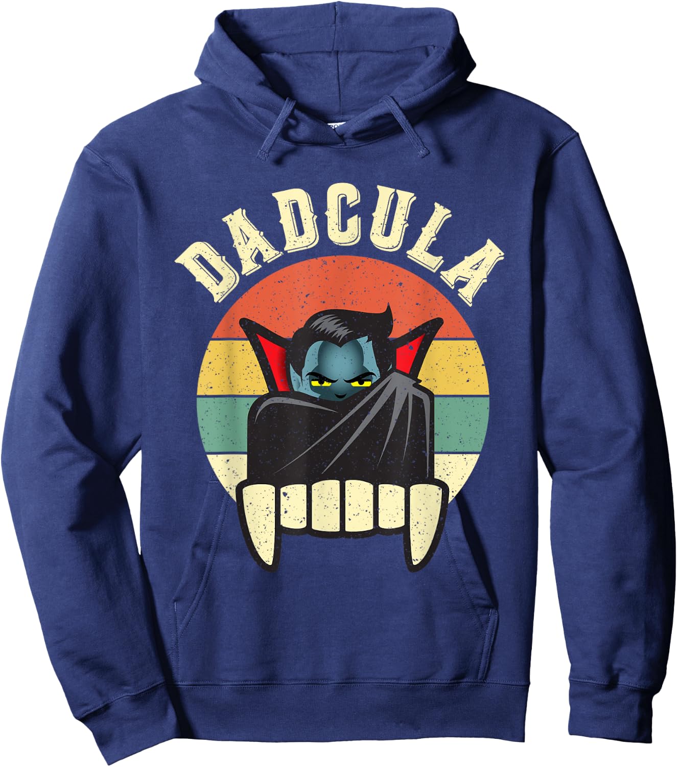Dadcula Daddy Matching Family Halloween Dad Retro Vintage Hoodie - Hoodie | Navy