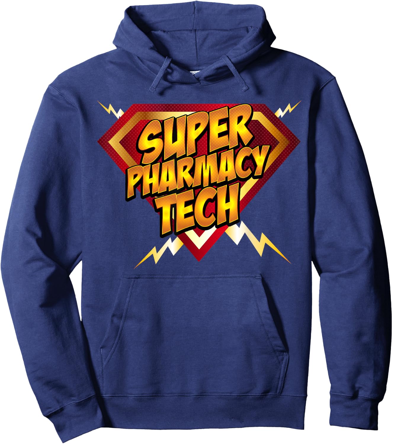 Super Pharmacy Tech Funny Superhero Hoodie - Hoodie | Navy