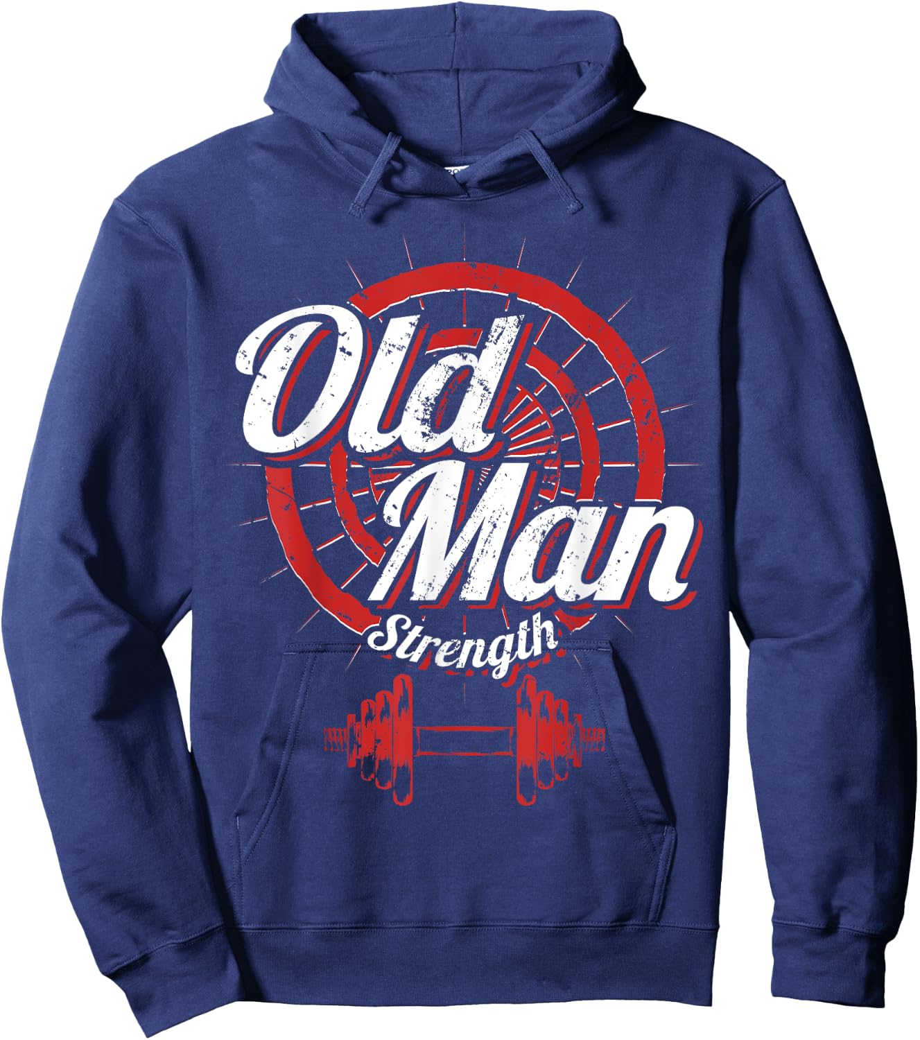 Old Man Strength Fitness Workout Gym Lover Body Building Hoodie - Hoodie | Navy