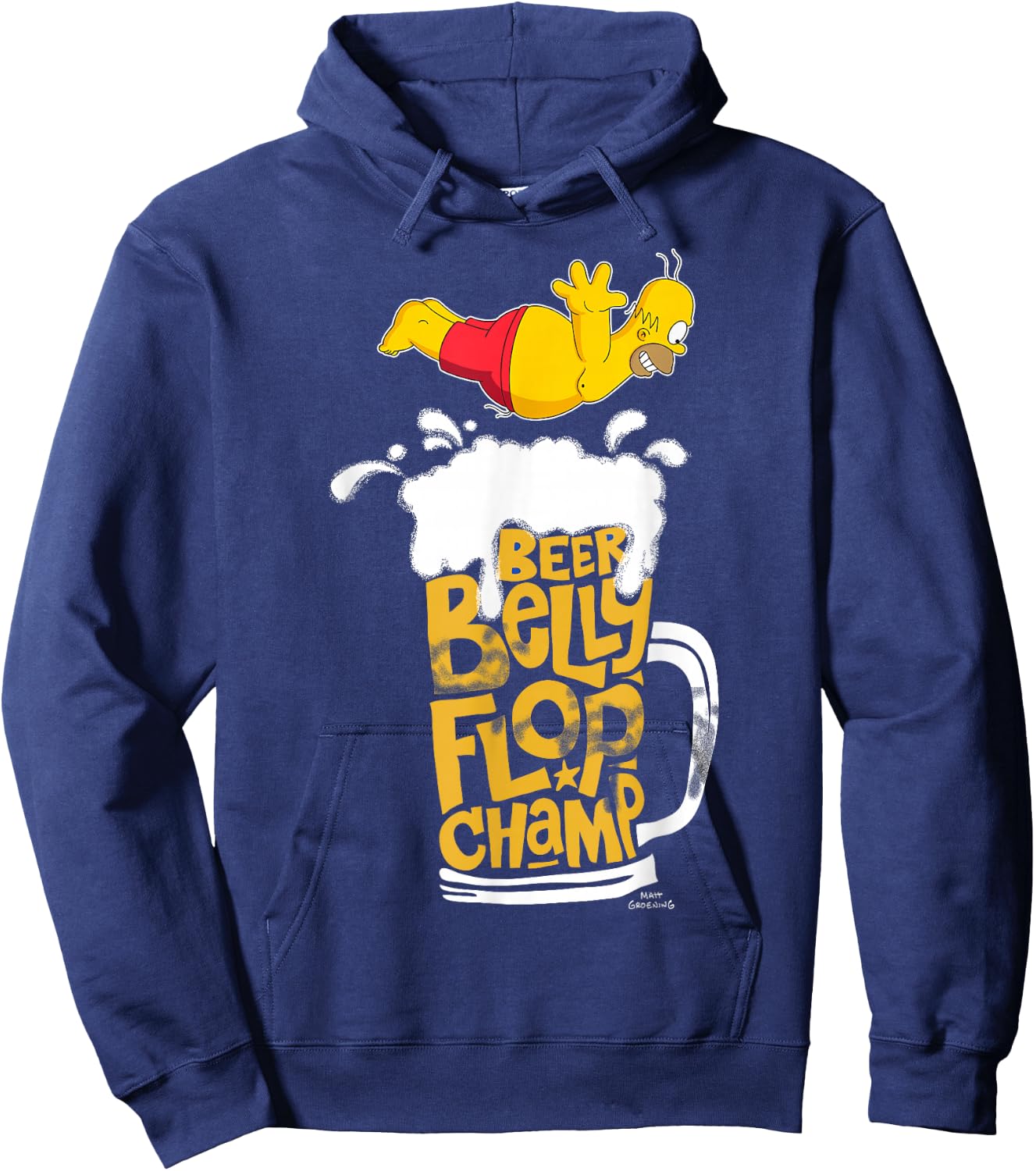 The Simpsons Homer Beer Belly Flop Champ C2 Hoodie - Hoodie | Navy
