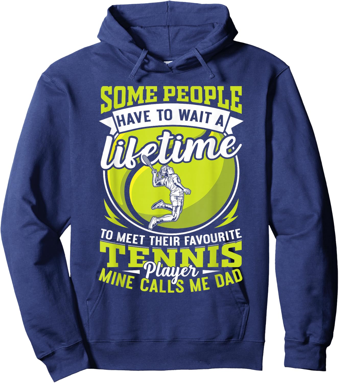 Tennis dad my favorite player calls me dad daughter girls Hoodie - Hoodie | Navy