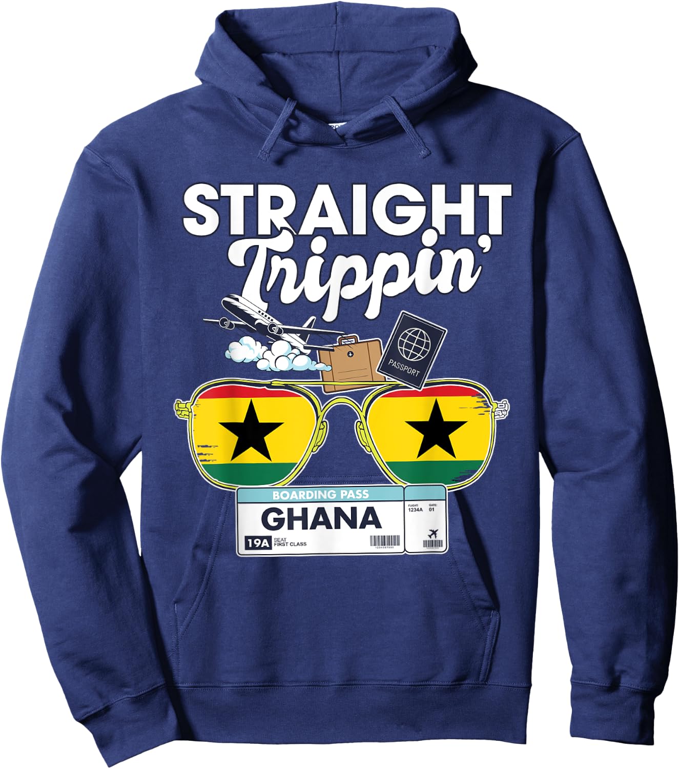 Straight Trippin' Ghana Vacation Tour Travel Trip Matching Hoodie - Hoodie | Navy