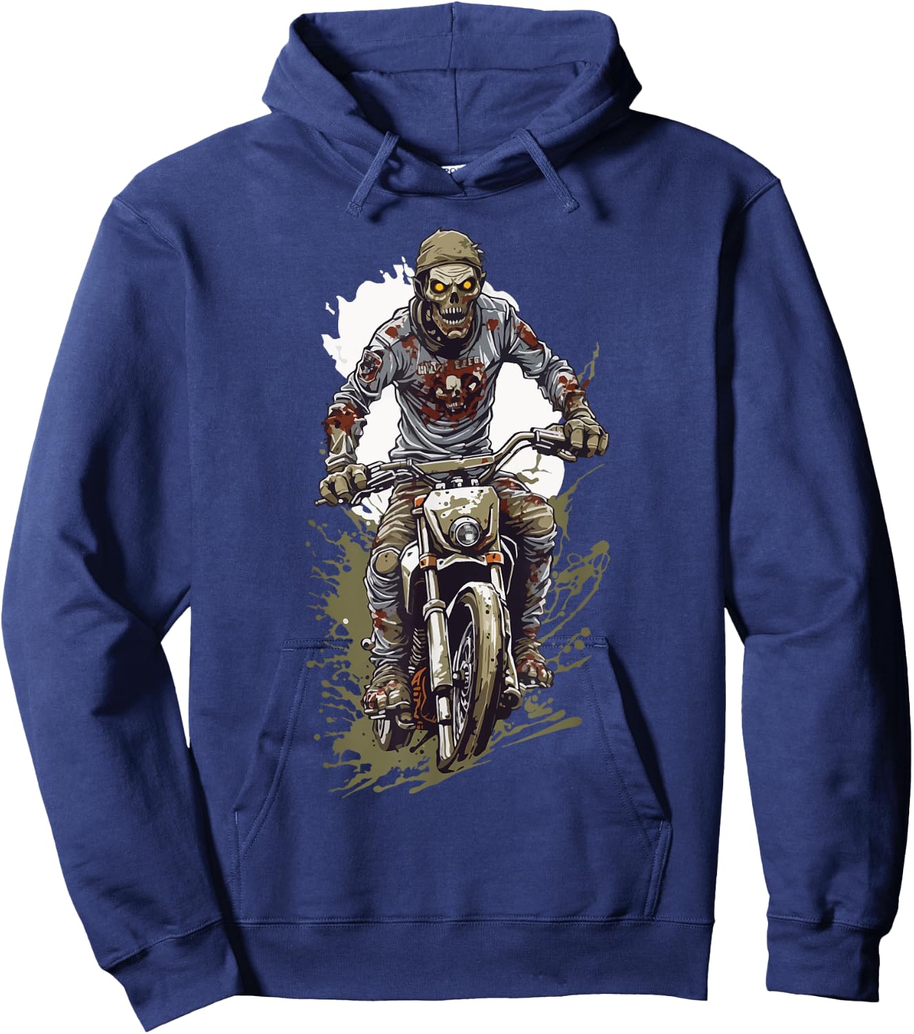 Zombie Motocross Halloween Biker Cool Costume Design Hoodie - Hoodie | Navy