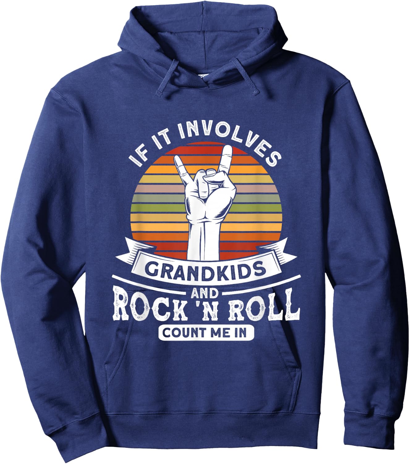 Grandkids And Rock 'n Roll Rock N Roll Guitar Hoodie - Hoodie | Navy