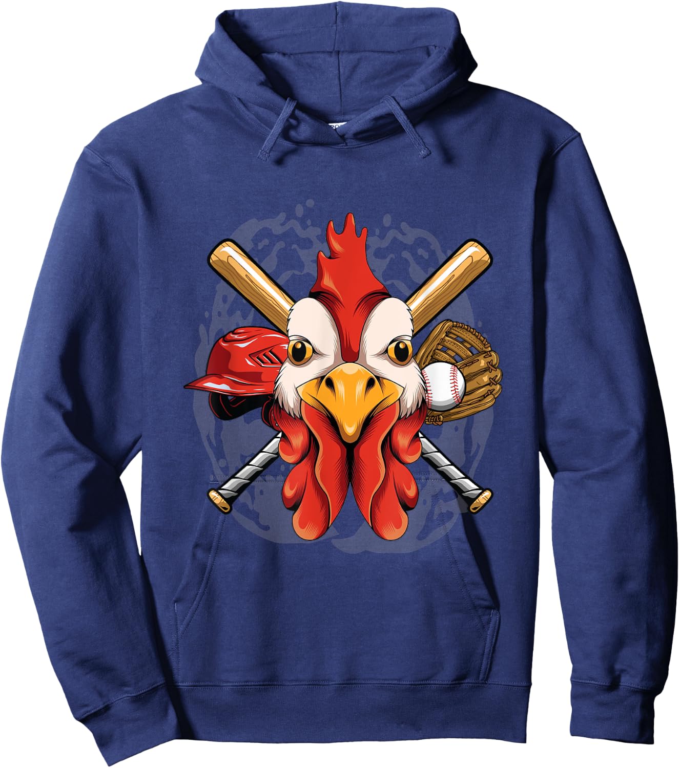 Baseball Player Chicken Pitcher Catcher Baseball Coach Farm Hoodie - Hoodie | Navy