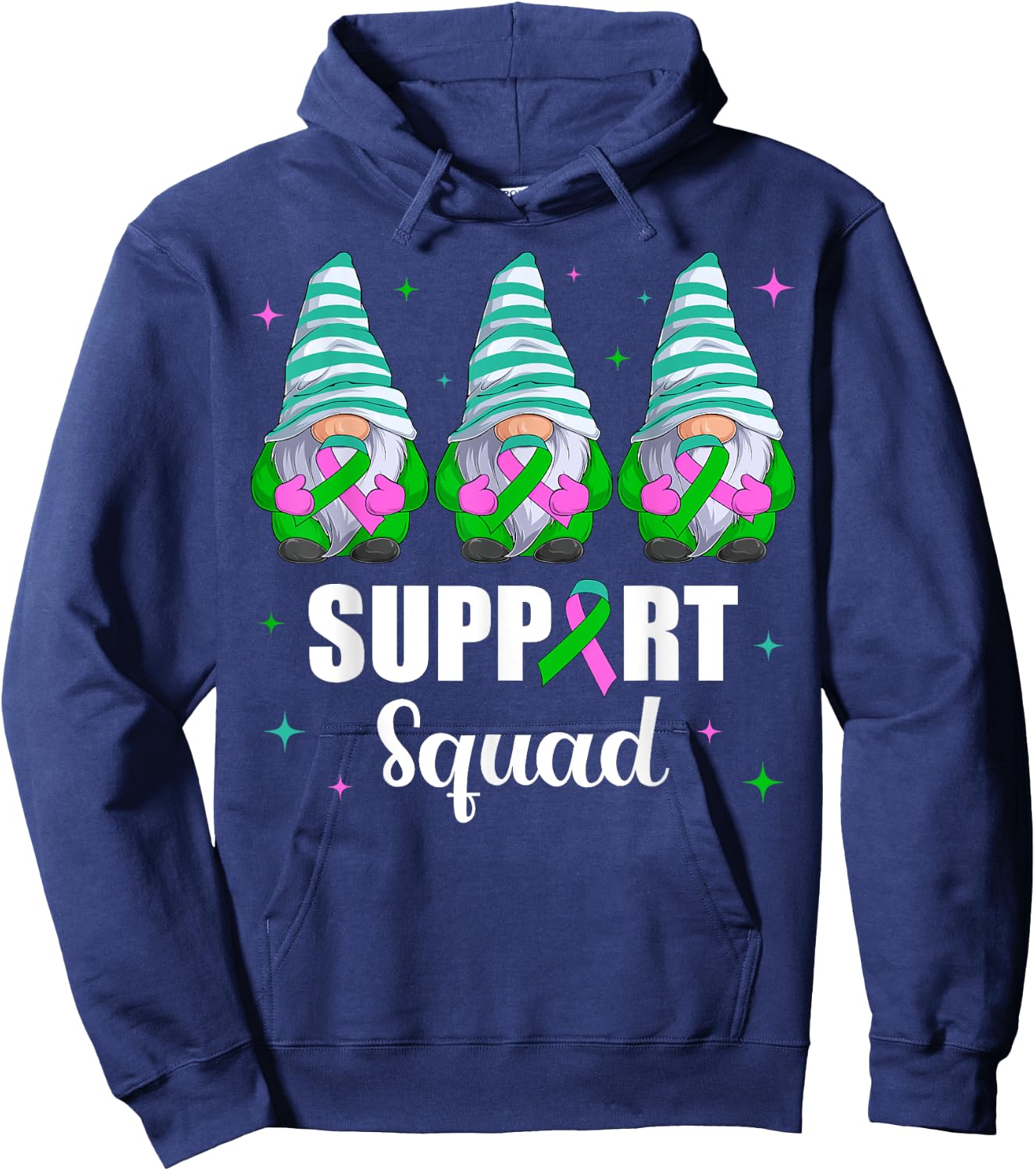 Metastatic Breast Cancer Awareness Shirt Gnome Support Squad Hoodie - Hoodie | Navy
