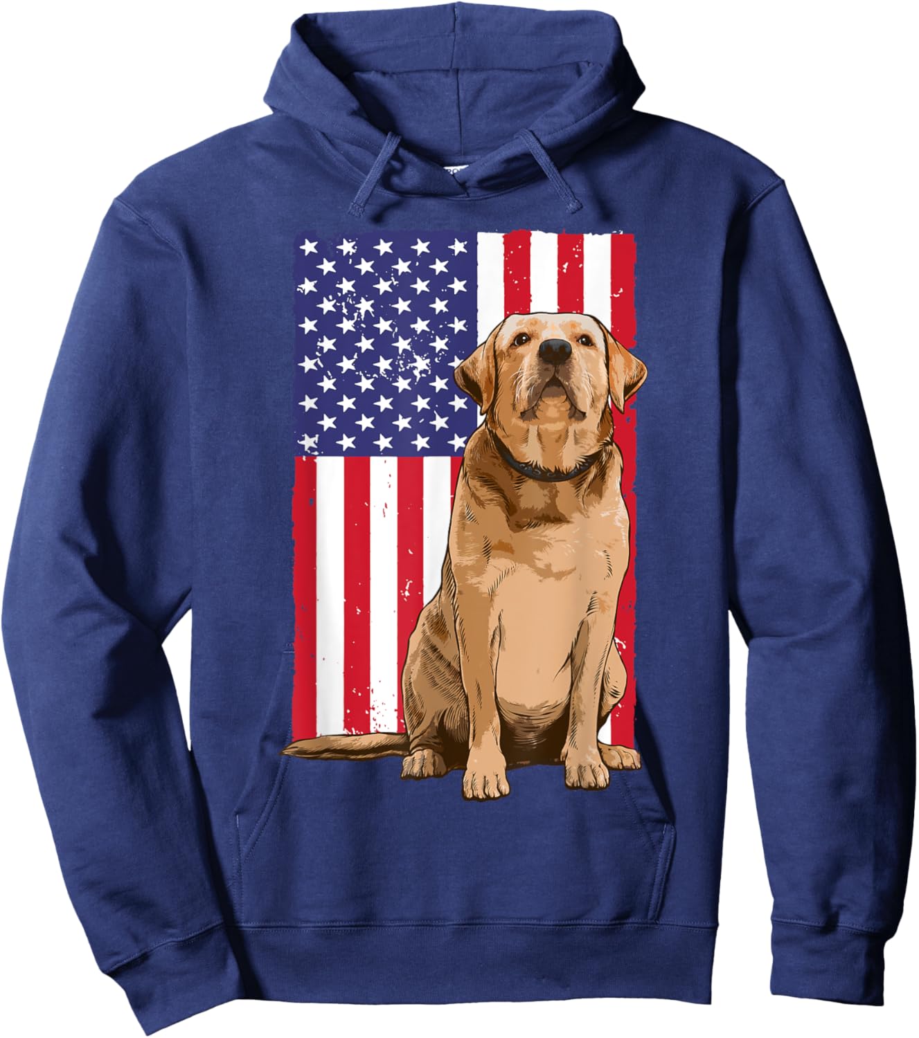 Cool Golden Retriever Women Dog US Flag 4th Of July Hoodie - Hoodie | Navy