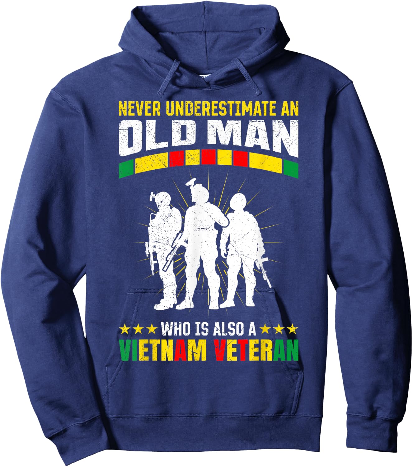 Vietnam Veteran Army Military Fan Memorial Day Veterans Hoodie - Hoodie | Navy