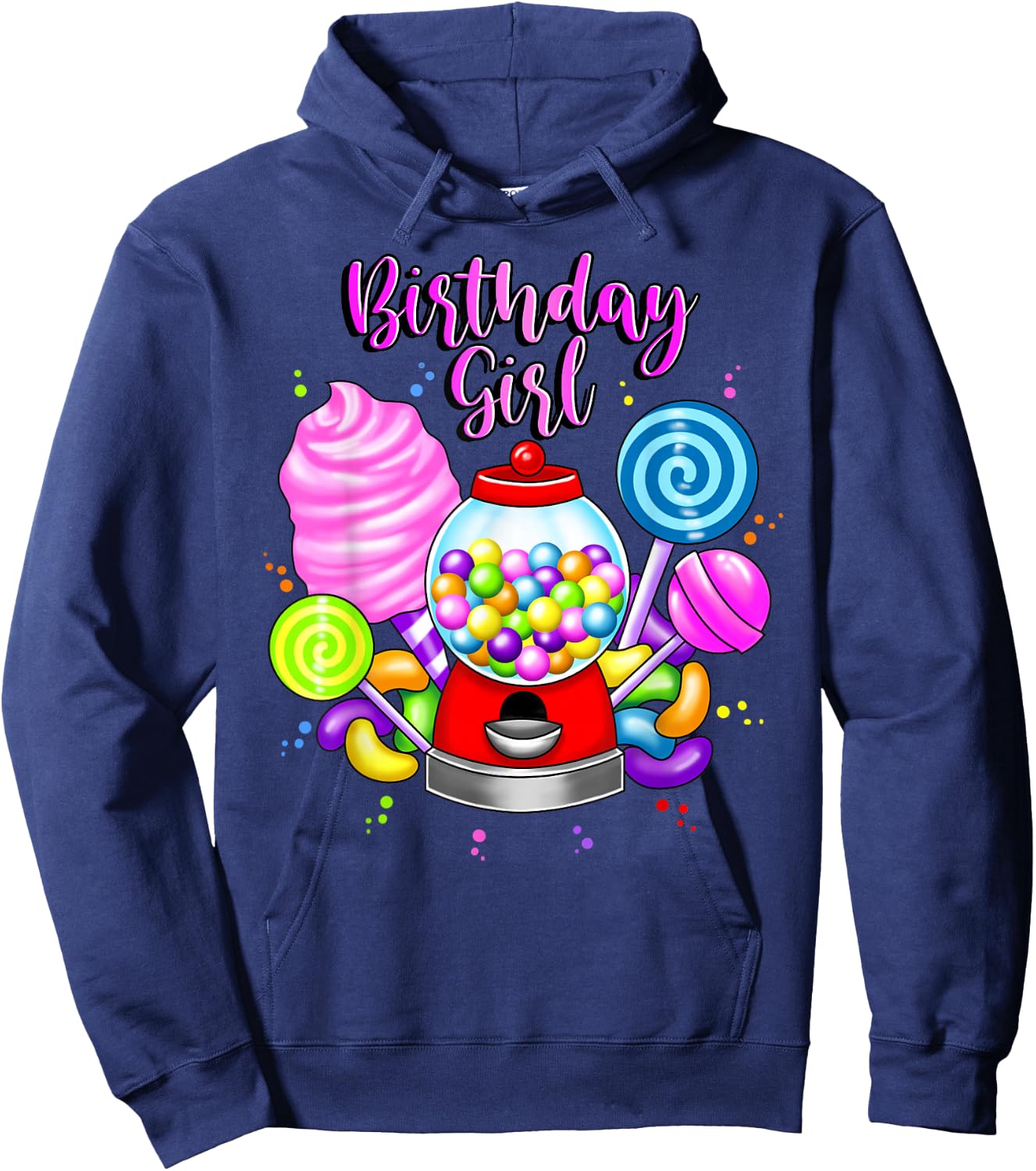 Candy Machine Birthday Girl Sweet Candyland Matching Family Hoodie - Hoodie | Navy