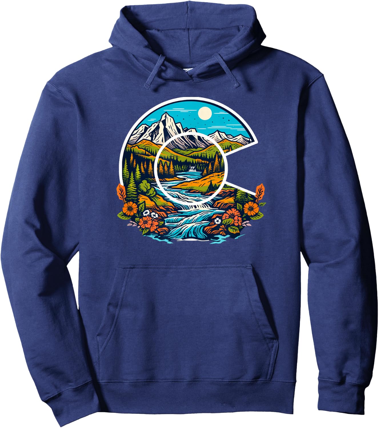 Colorado Outdoor Adventure Colorado Art Hoodie - Hoodie | Navy