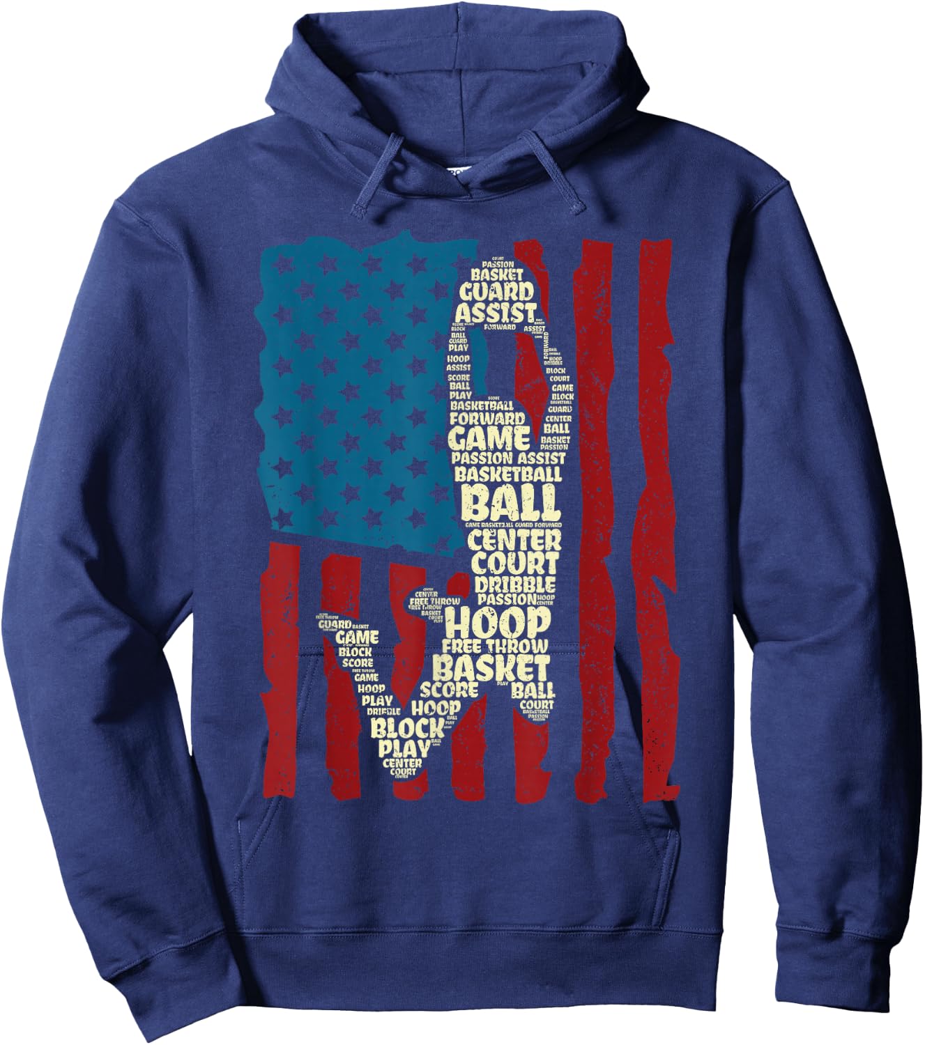 Basketball Men Boys Hoodie - Hoodie | Navy
