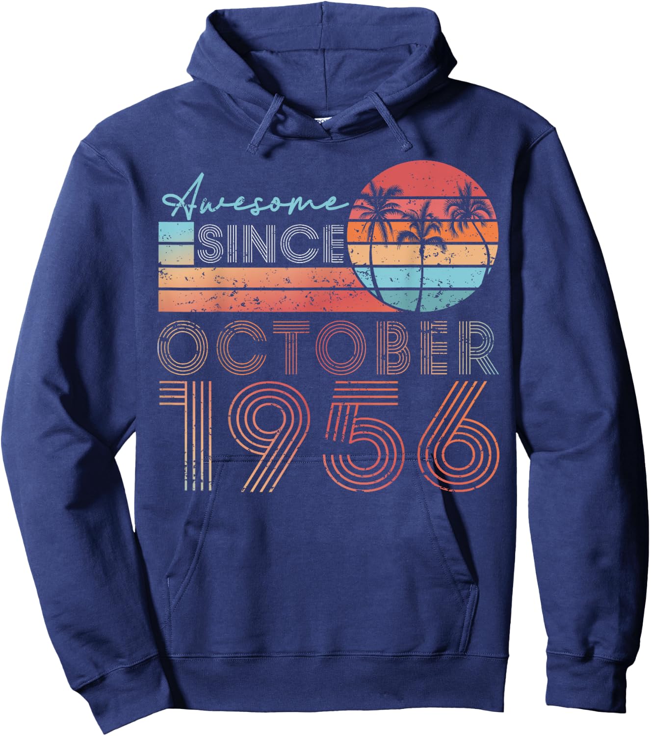 Retro October Vintage Awesome 1956 67th Birthday Gifts Hoodie - Hoodie | Navy
