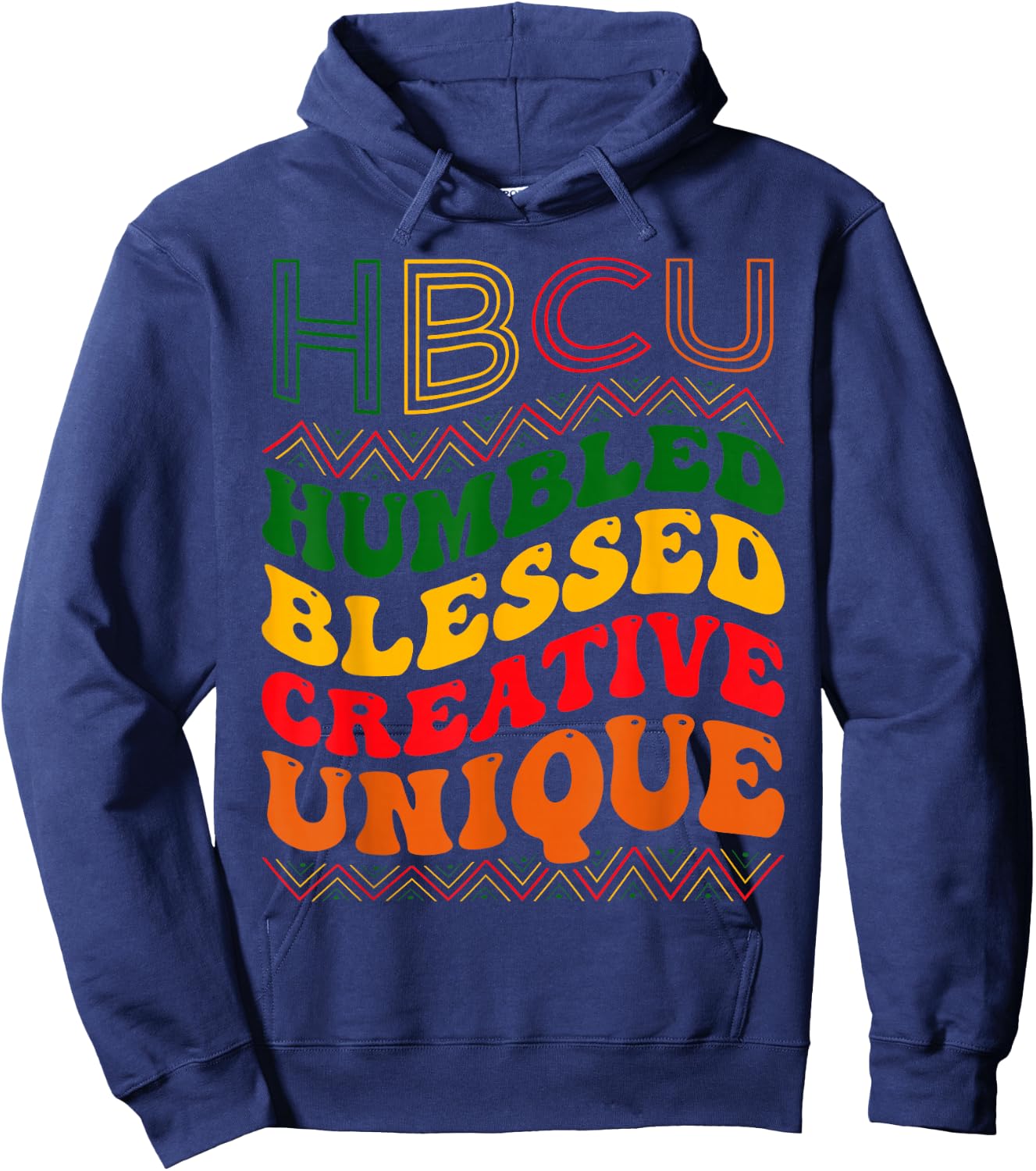 Retro Groovy Hbcu Humbled Blessed Creative Unique Hoodie - Hoodie | Navy