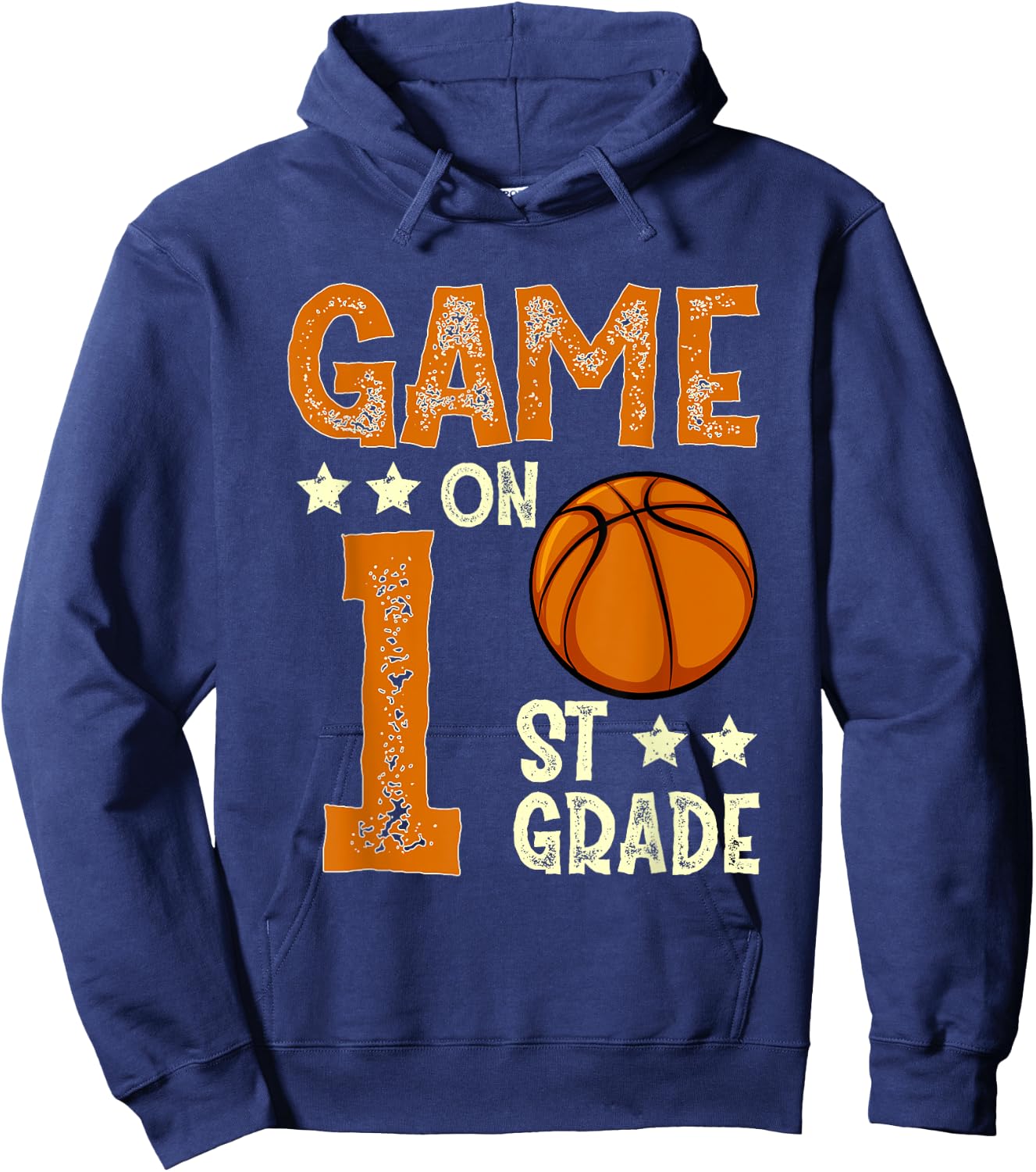 Game On 1st Grade Basketball Funny Back To School Hoodie - Hoodie | Navy
