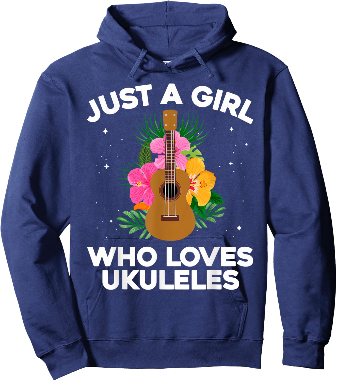Best Ukulele Girls Hawaiian Guitar Ukulele Player Hoodie - Hoodie | Navy