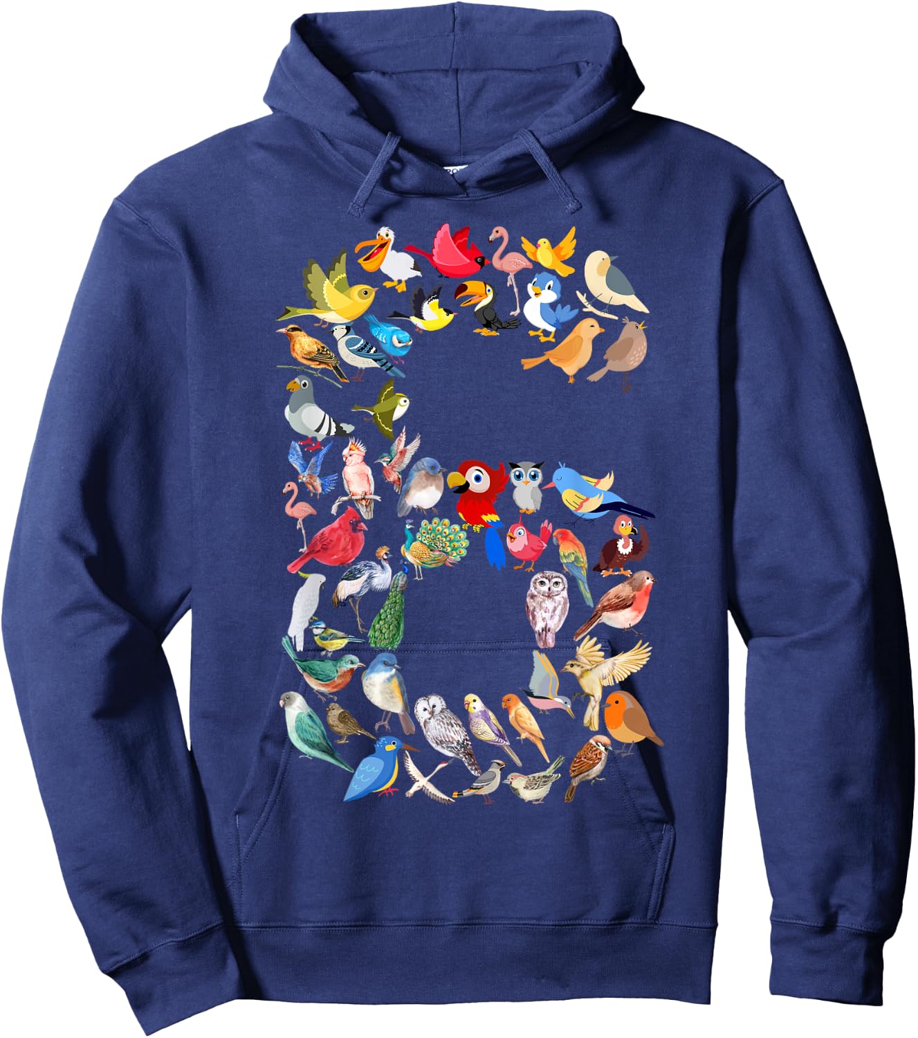 Kids 6th Birthday Birds Themed 6 Year Old Boys Bird Lover Hoodie - Hoodie | Navy