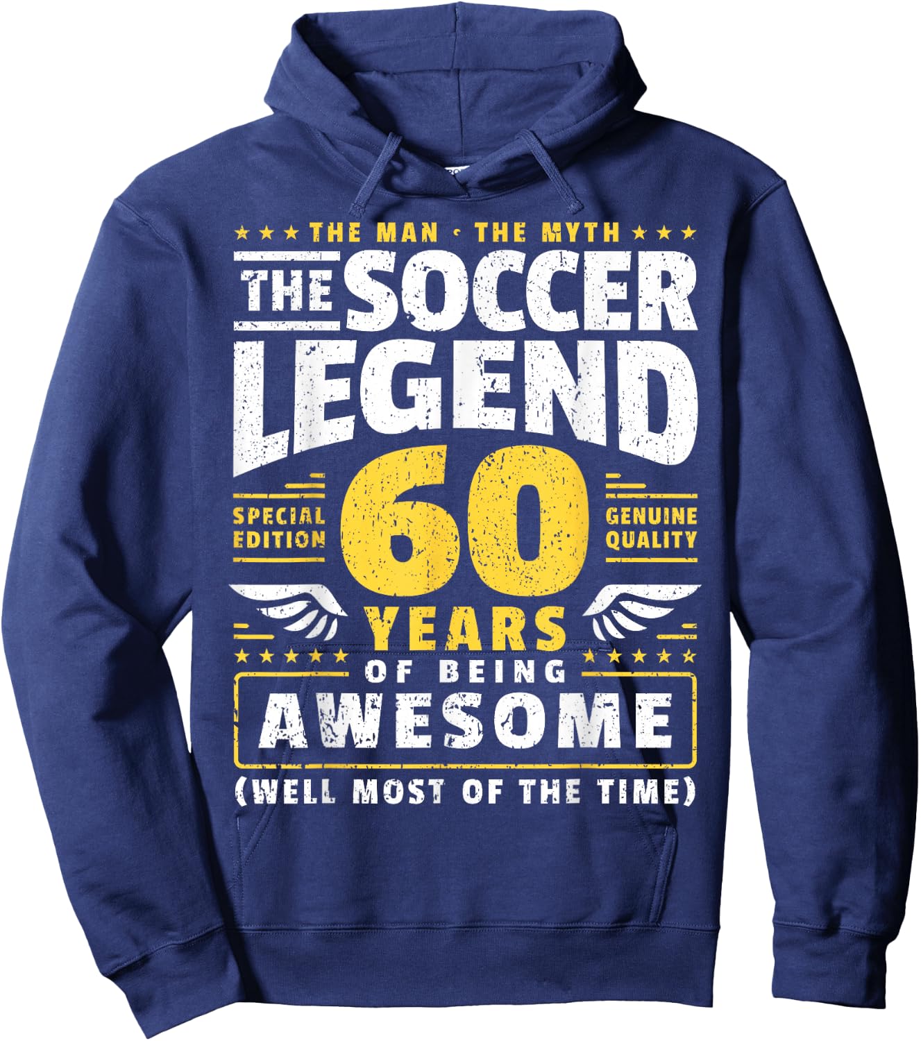 60th Birthday Soccer Player 60 Years Hoodie - Hoodie | Navy