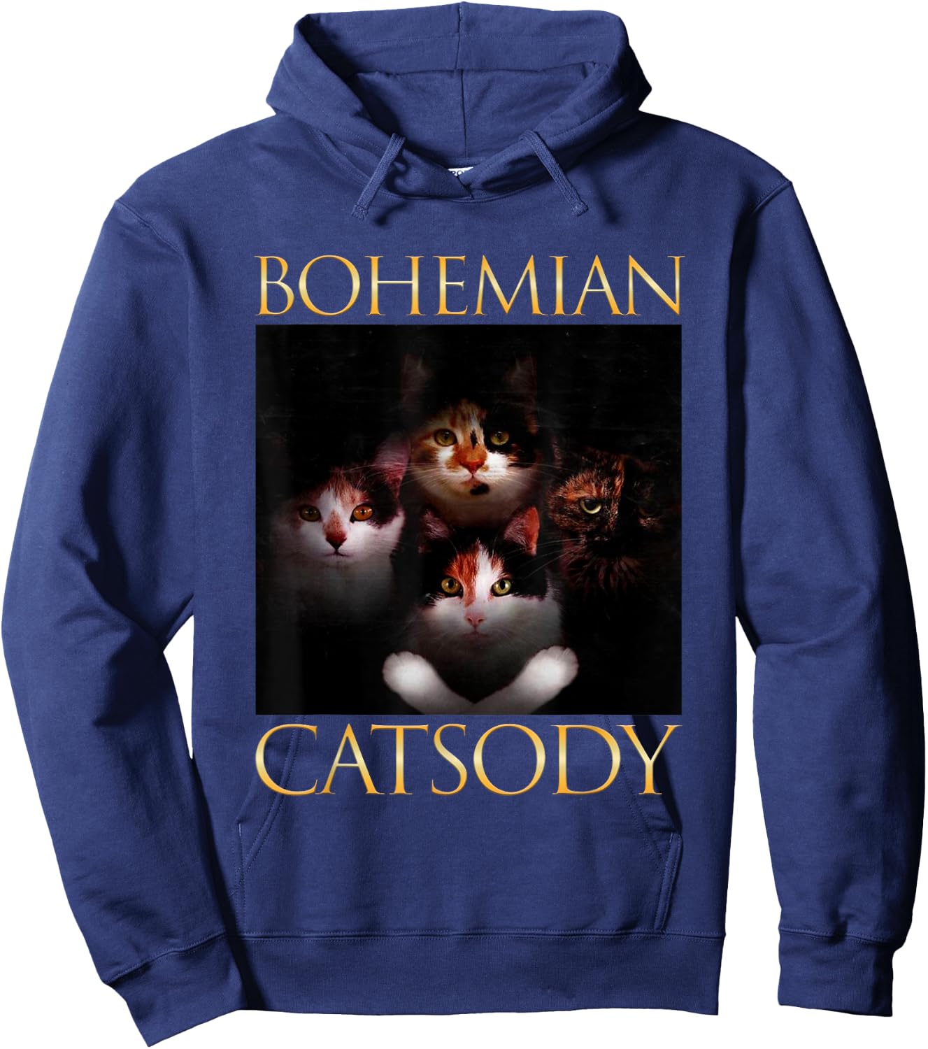 Bohemian Catsody Cats Kittens Meow Parody Funny Cat Lover Women Girls Kids Hoodie - Hoodie | Navy