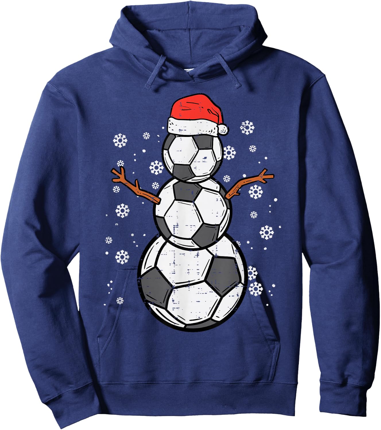 Soccer Snowman Xmas Christmas Sports Boys Girls Men Women Hoodie - Hoodie | Navy