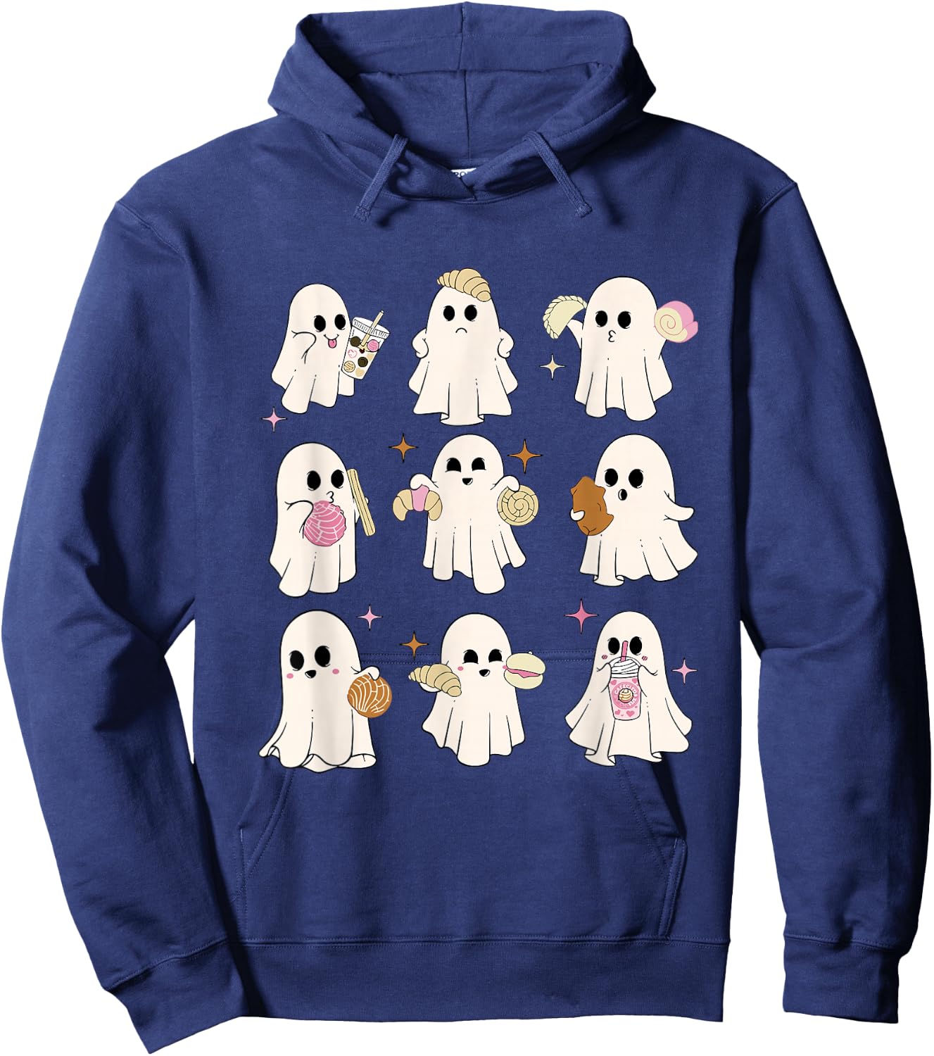 Cute Ghost Pantasmas Latina Halloween Mexican Spooky Conchas Hoodie - Hoodie | Navy