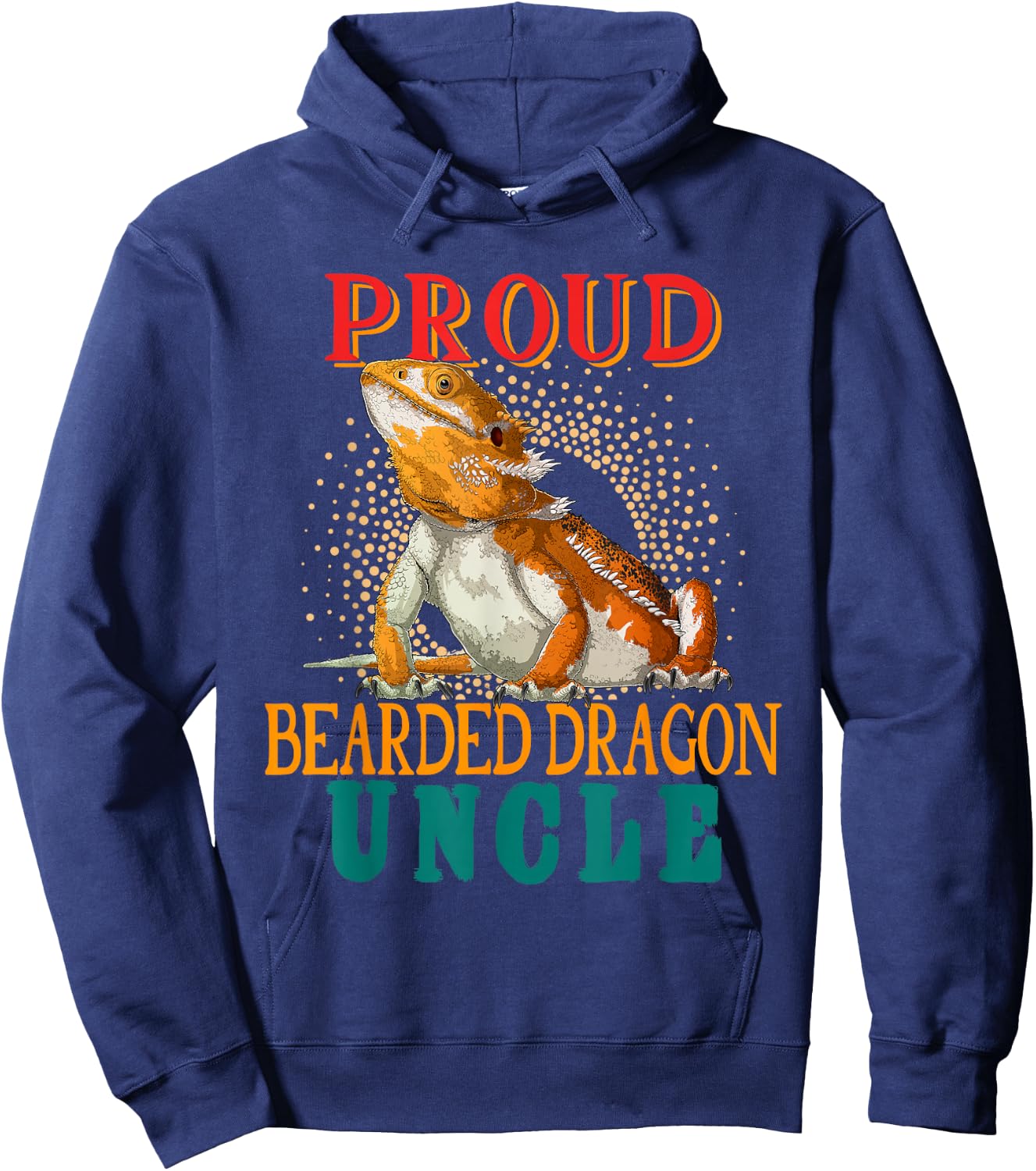 Vintage Proud Bearded Dragon Uncle Cute Bearded Dragon Hoodie - Hoodie | Navy