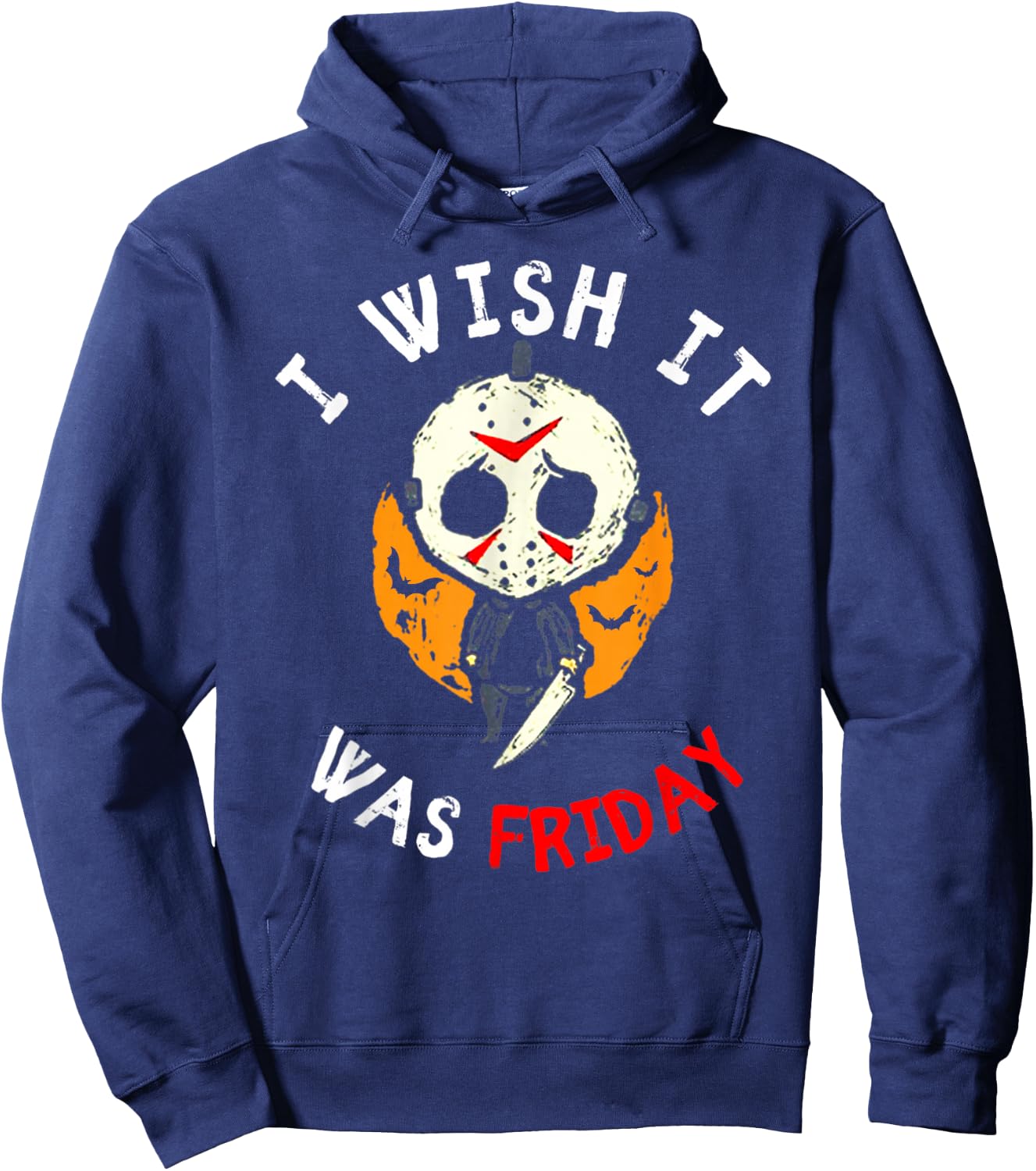 I Wish It was Friday Funny Scary Halloween Hoodie - Hoodie | Navy