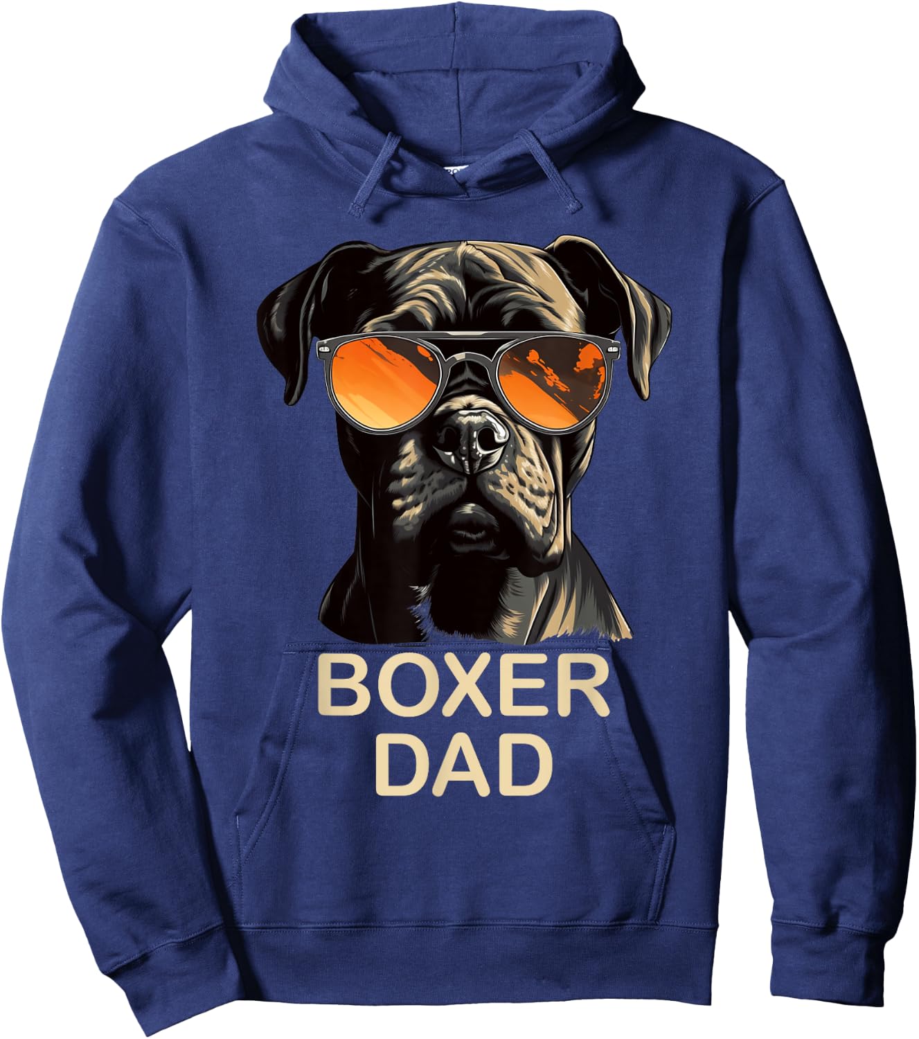 Boxer Dad Dog Owner Gift Funny Boxer Dog Lover Dad Hoodie - Hoodie | Navy